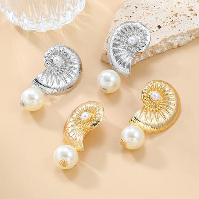 Snail Shell Shape Irregular Earrings for Women European And American Style Jewelry Accessories