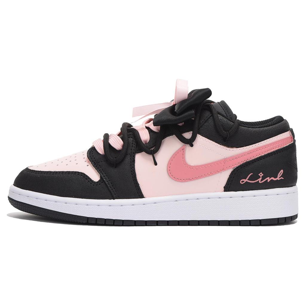 Jordan Air Jordan 1 Low top Vintage Basketball Shoes Women's Black Pink DX4374-008(Team59-)