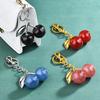 Cherry-shaped Keychain with A Pendant Lock, Pink Decorative Piece, Car Keychain, Resin Accessory.
