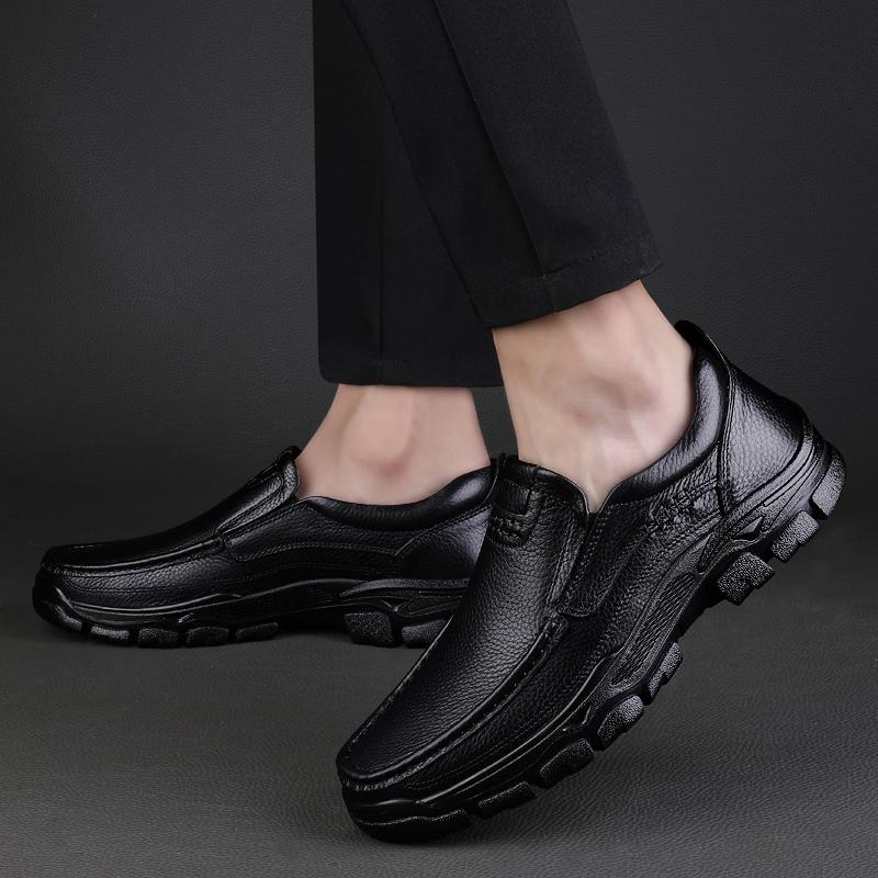 Pánská formální obuv z pravé kůže Luxusní značkové neformální italské pánské boty pro řidiče Pohodlná pracovní obuv