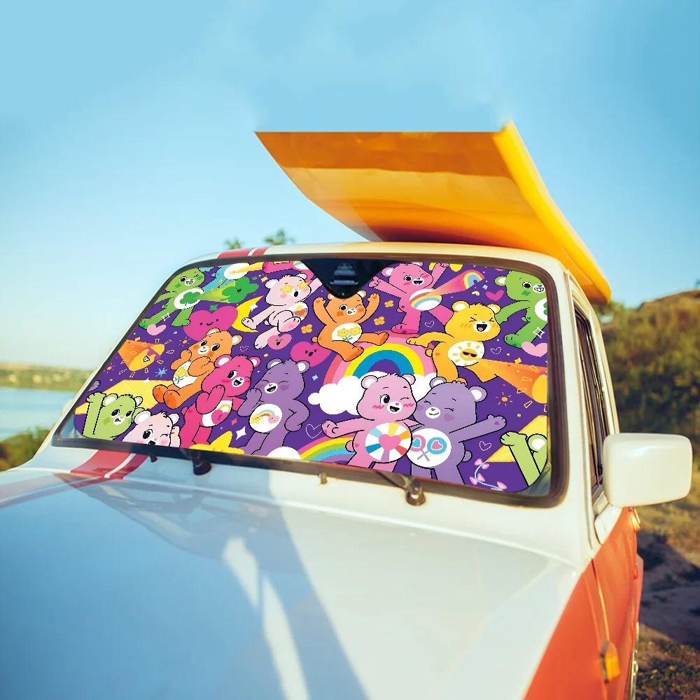 Cartoon Car Sunshade: Windshield Sun Protection & Heat Insulation