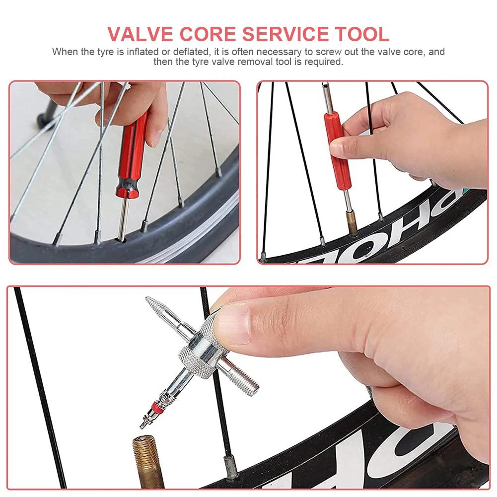 4 IN 1 Valve Core Extractor Valve Core Remover Kit for RV Car Bicycle Motorcycle Tire Repair Tool Set