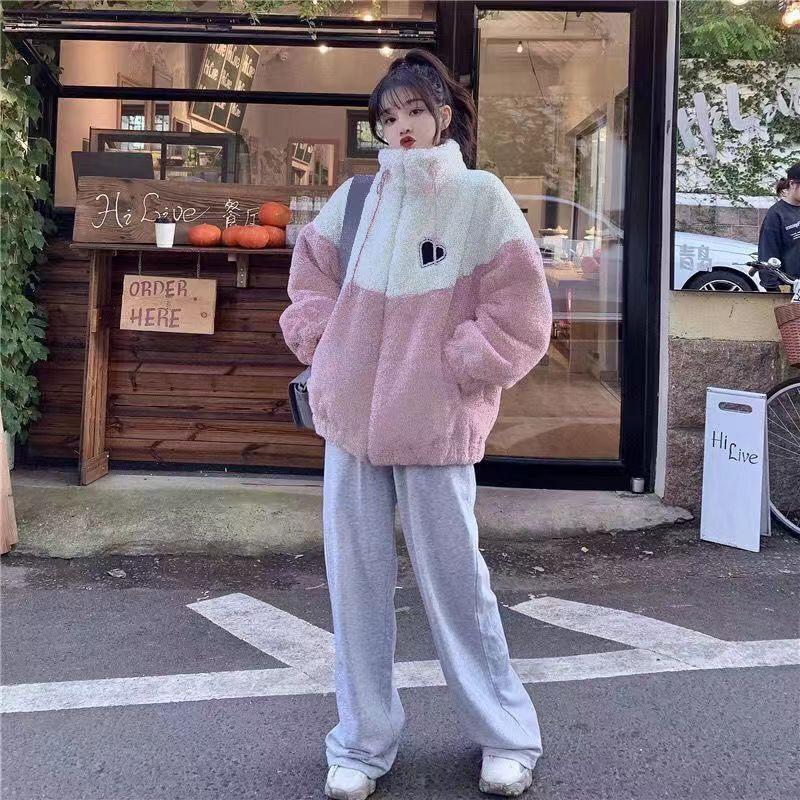 Women's Autumn Winter Fashion Trend Fleece Lined Thickened Warm Half High Collar Coat