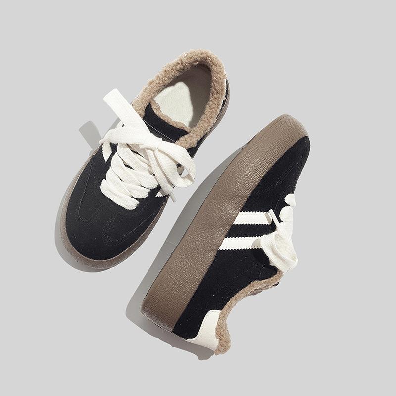 Belle niche retro German training shoes 22 new velvet thick baseplate shoes in early winter BE 35