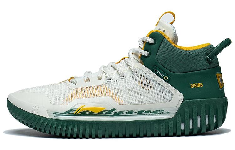Баскетбольные кроссовки Li Ning Badfive 3 с плоской амортизацией, нескользящие, средней высоты, мужские, бело-зеленые, ABFT015-2 39