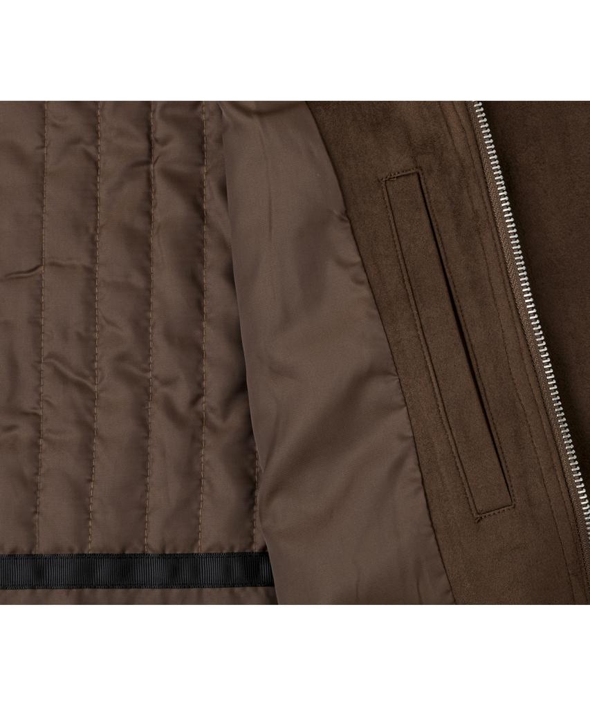 Lettercomo Racer Suede Blouson Jacket Dark Brown