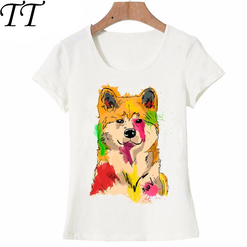 

2024 New Arrival summer hipster Women TShirt colorful Akita Inu print TShirt lovely dog design Tops fashion ladies casual Tee 4XL