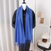 Winter Scarf Women Luxury Autumn Winter Cashmere Scarf Thickened Warm Shawl Classic Tassels Fluffy Scarf Solid Color Soft Shawl