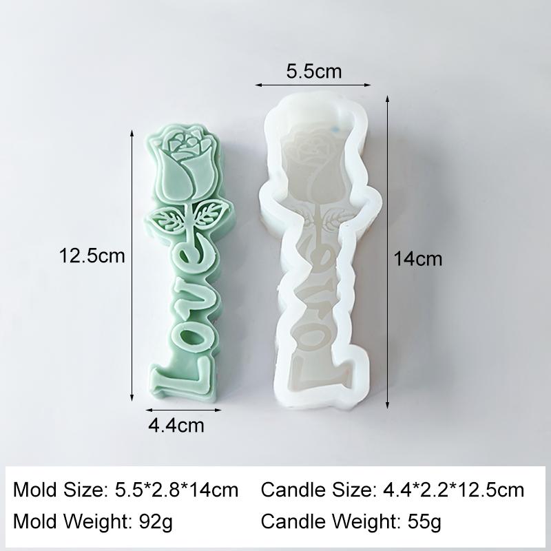 Valentine s Day Rose Flower Candle Mold Handmade Gift Aroma Candle Gypsum Silicone Mold Candle Making Supplies