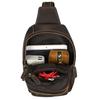 Vintage Crazy Horse Cowhide Leather Mens Chest Bag Retro Sports Casual Crossbody Sling Shoulder Bag Lightweight Outdoor Daily Bag for Men