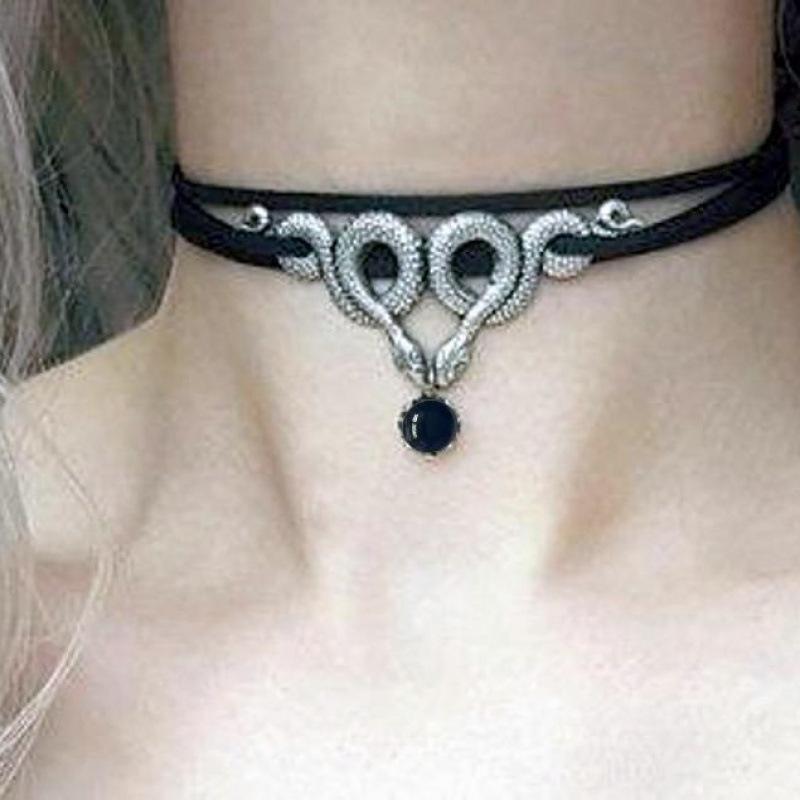 Gothic Style Snake Necklace Jewelry