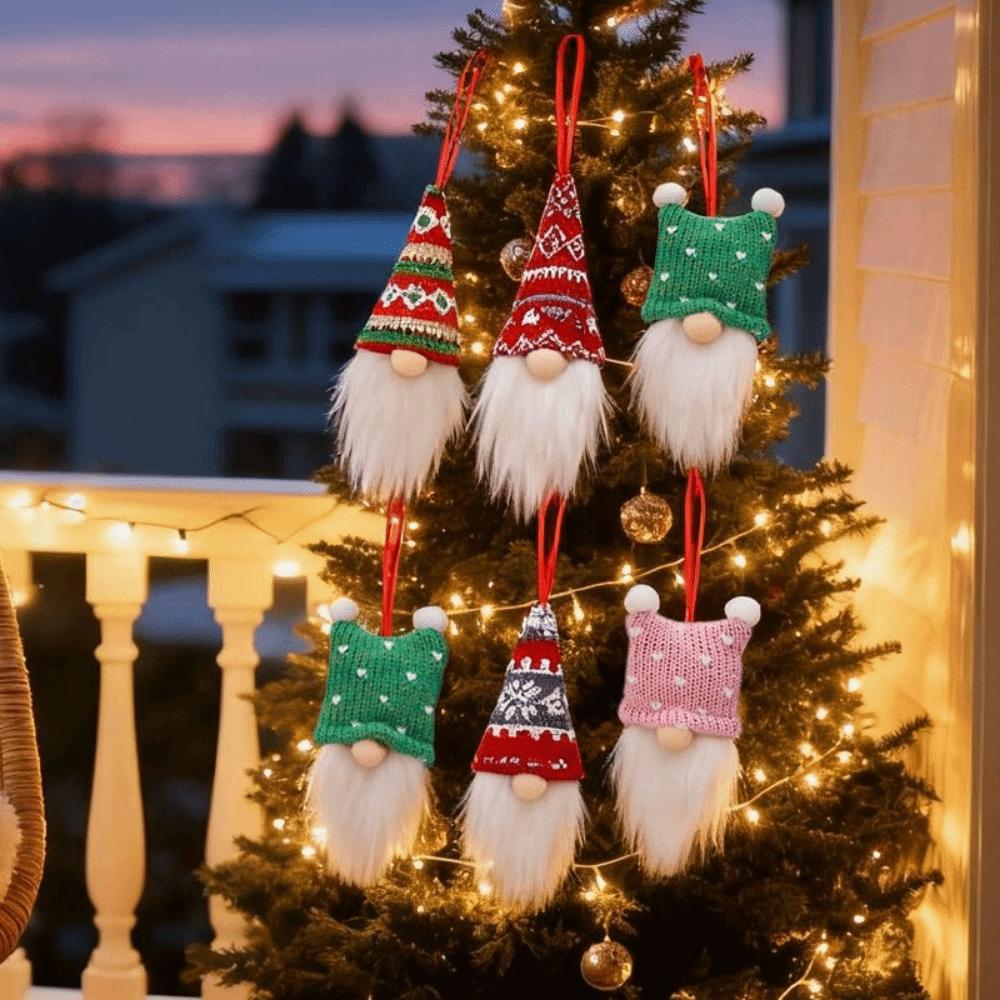 3/6Pcs Faceless Doll Hanging Christmas Tree Pendants  Christmas Holiday