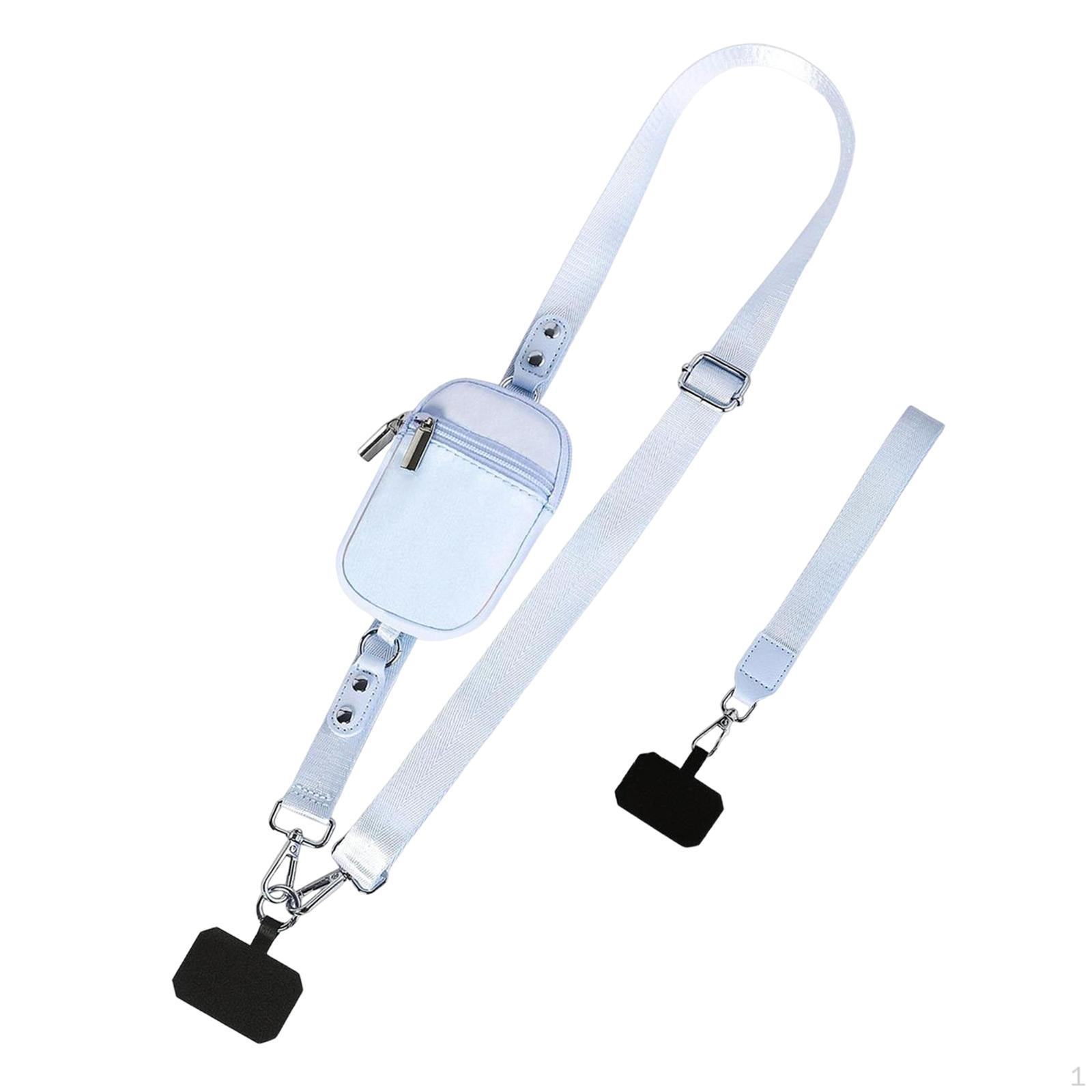 

Регулируемый многофункциональный ремешок на запястье для мобильного телефона с молнией для всех телефонов, идеально подходит для свиданий. светло-синий