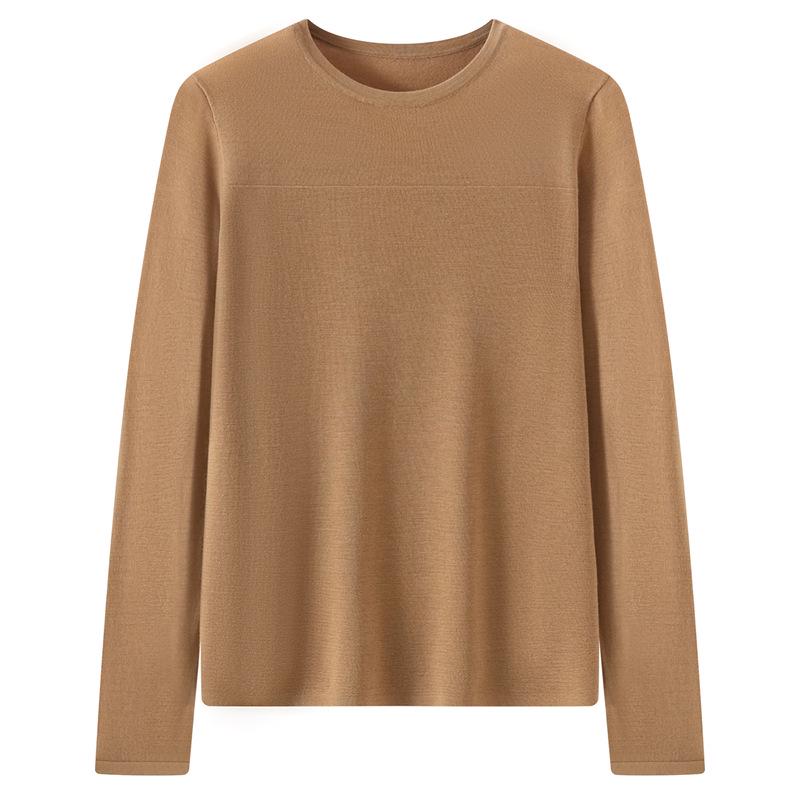 Spring/Summer 2026 Solid Color Round Neck Wool Sweater - Slim Fit, Comfortable & Skin-Friendly for Women