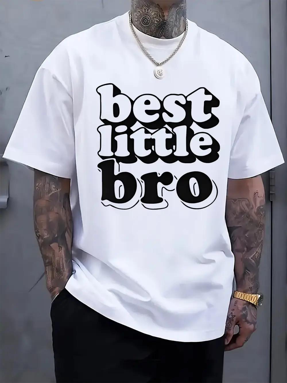 

Graphic Print Short Sleeve T-shirt - Best Little Bro Bold Text Design XXXL
