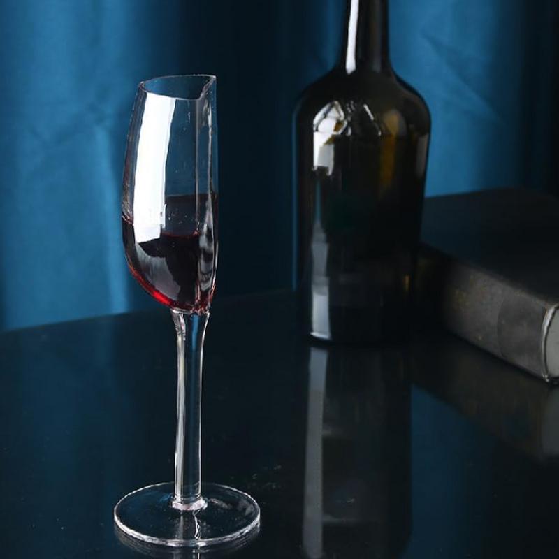 2pcs Semicircular Red Wine Cup 140ml Creative Crystal Glass Portable Clear Half Wine Glass Fun European Creative Crystal Glass