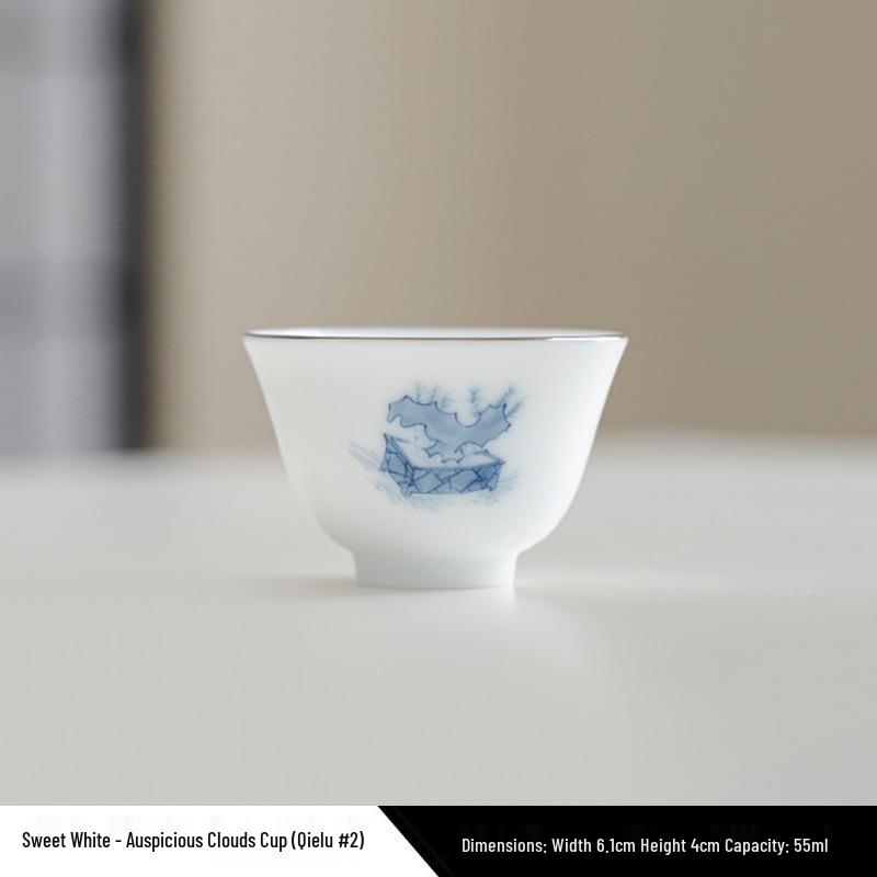 Gold Thread Porcelain Gongfu Tea Cup - Traditional White Ceramic for Home Use