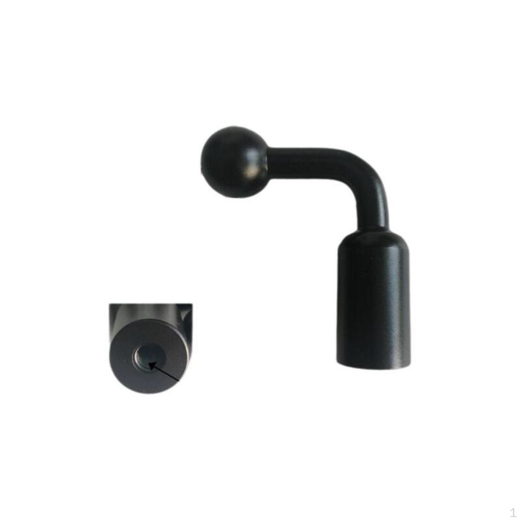 Motorcycle Side Mirror 17mm Sphere Head Mount, Aluminum Alloy Adapter, Phone Holder Accessory Black