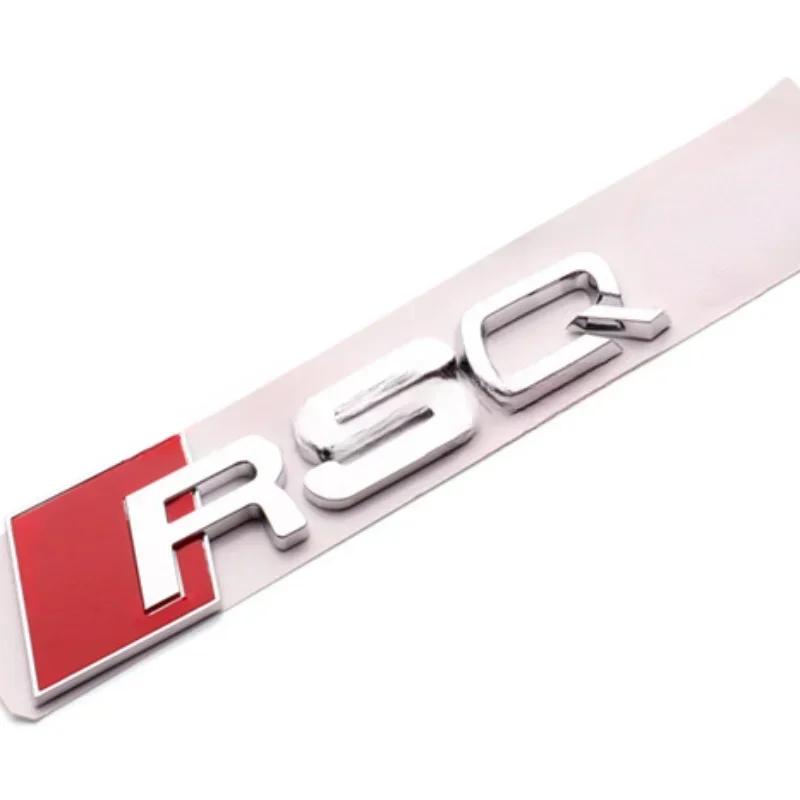 1Pc Sline 3cm/3.7cm High ABS Plastic Car Rear Sticker RSQ3 RSQ5 RSQ7 RSQ8 Logo Trunk Badge Modified Emblem Accessories