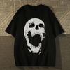 Neue Amerikanische Retro Mode Vielseitig Totenkopf Print Hohe Qualität Herren und Damen Rundhals Übergröße Kurzarm T-Shirts