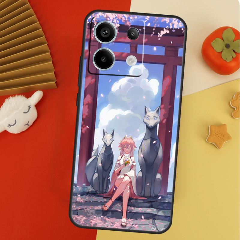 Yae Miko Genshin Impact Case For Xiaomi Redmi 12C 13C 14C 10C Redmi Note 14 Pro 13 12 11 9 10 9S 10S 11S 12S Cover
