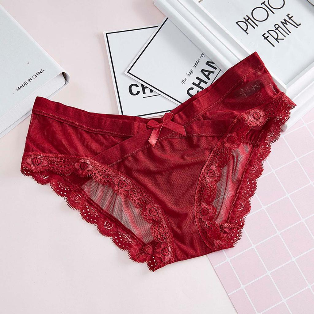 Thin As A Cicada-wing Mesh Low-waist Cross-belt Ladies Panties