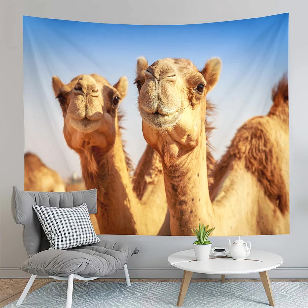Animal Camel Tapestry Sunset Scenery Tapestry Desert Sunset Tapestry Home Living Room Bedroom Aesthetics Decoration Tapestries
