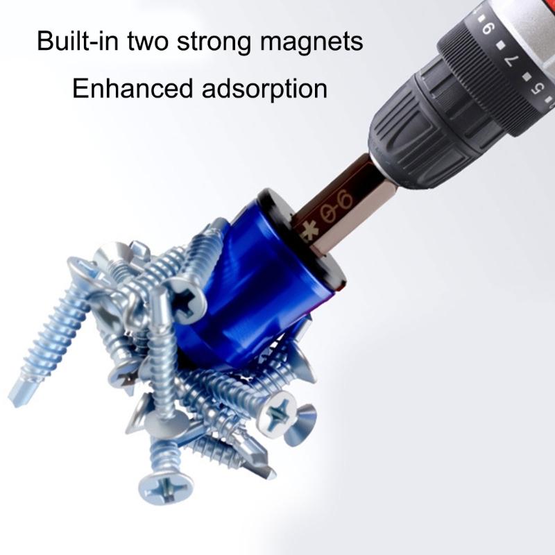 Solid Aluminum Magnetic Bit Holders with Quick Demagnetization Suitable with Most Driver Tool Enhancing Grip Design