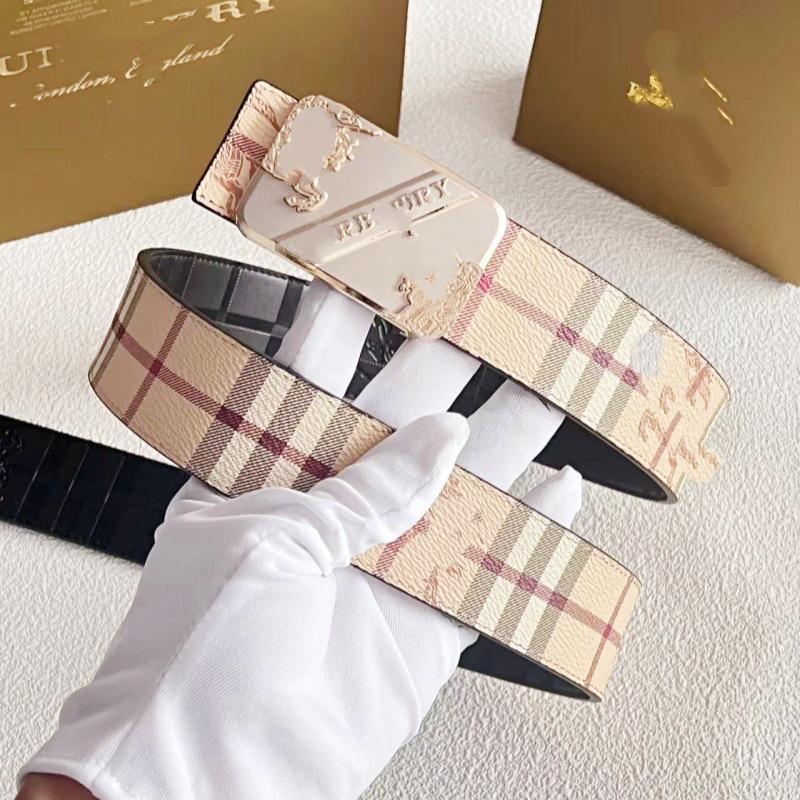 Smooth Buckle Leather Belt - Fashionable Business & Jeans Waist Accessory