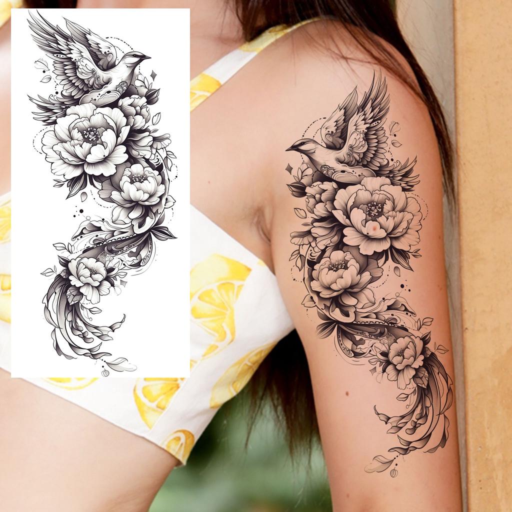 1 Blatt Schick 3D Spinne Löwe Fuchs Blumen Temporäre Tattoos Für Frauen Erwachsene Wasserdicht Langlebig Realistisch Fake Tattoo Aufkleber