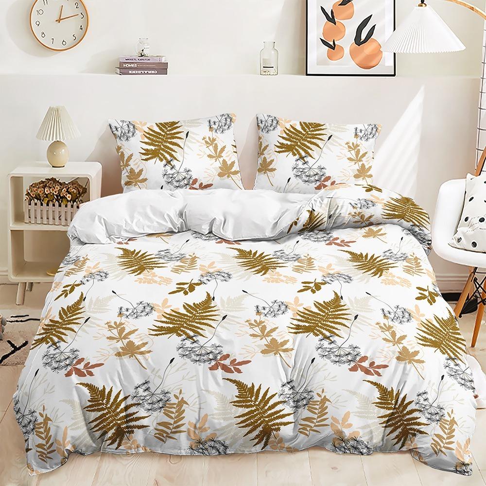 3D Leaf Pattern Bedding Set Plant Themed Duvet Cover Pillowcase Ultra-fine Fiber Material Single Bed/double Bed Large Bed/super Large Bed Size