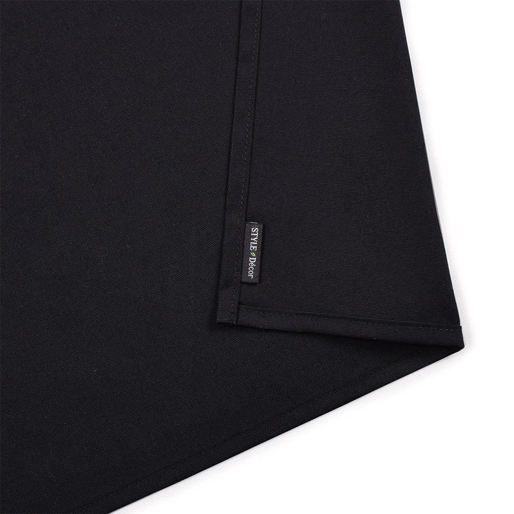 STYLE Decor 2-Piece Set: Four 100% Cotton Placemats and Four 100% Cotton Coasters. Perfect for Dining Tables, Parties, and Table Coordination. Black.