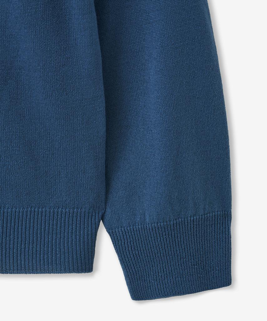 BLOND9 Button Collar Knit_Blue