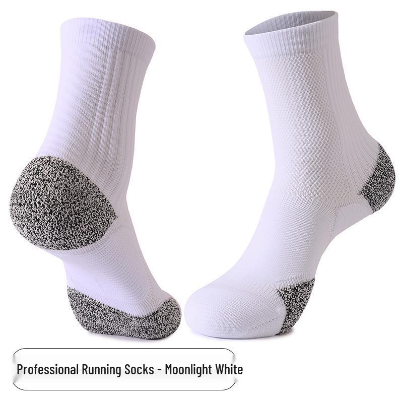Quick-Dry Anti-Pilling Mid-Calf Sports Socks: Thick Towel Bottom, Sweat-Absorbent, Non-Slip, Breathable, Anti-Odor Tennis & Running Socks