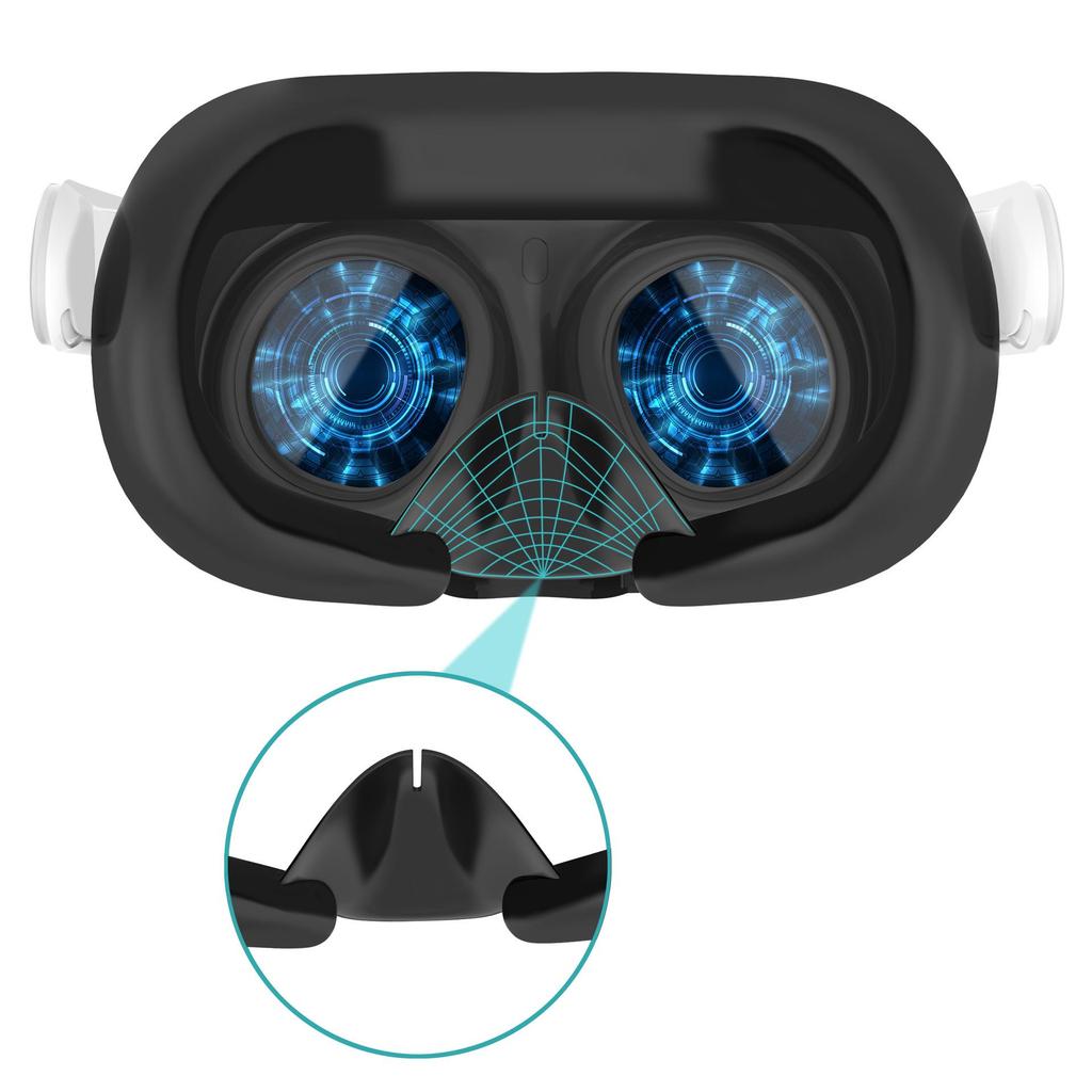 MetaQuest 3 Retractable VR Eye Mask - Light-Blocking, Waterproof, Sweatproof, Silicone Face Shield
