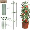 Diy Plant Supports Vegetable Growing Frame Tomato Pole Plastic-Coated Steel Trellis 80/120/160Cm Height 11Mm Thick Plant Stakes