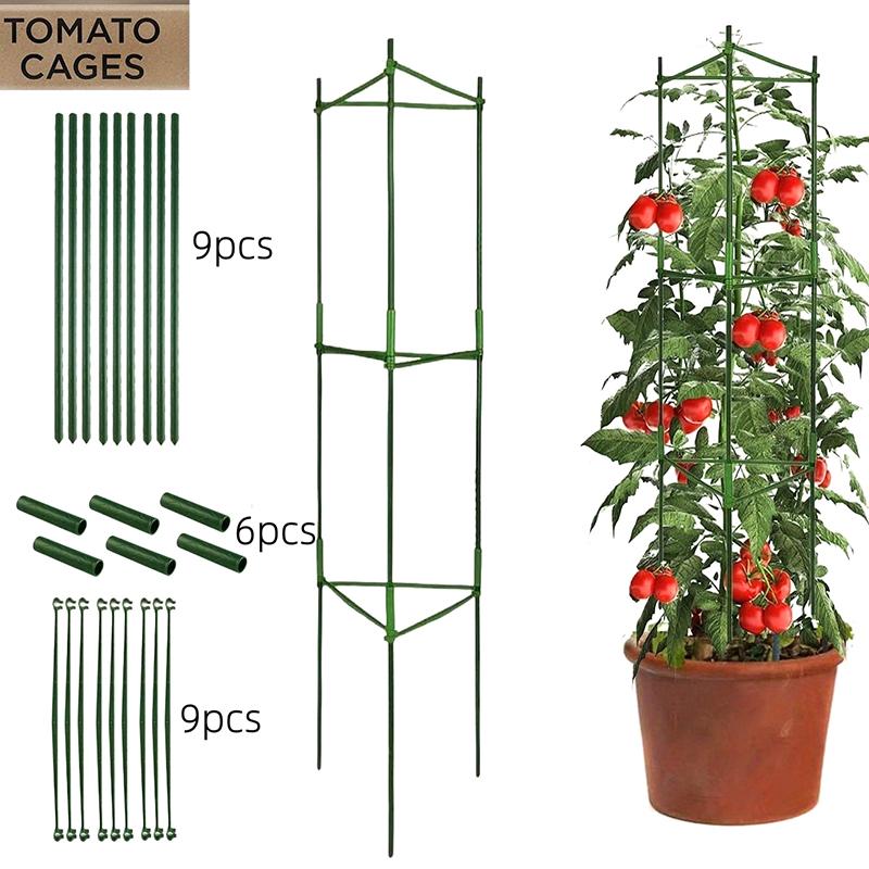 DIY Pflanzenstützen Gemüseanbau Rahmen Tomatenstange Kunststoffbeschichtetes Stahlgitter 80/120/160 cm Höhe 11 mm Dicke Pflanzenpfähle