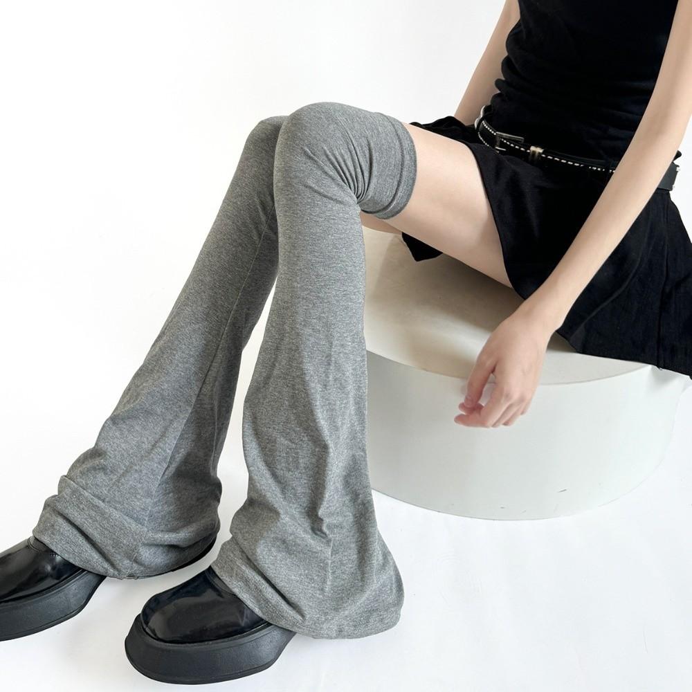 Vintage Korean Style Flared Leg Sleeve Sun-proof Soft Loose Socks Foot Cover Cotton Y2K Over Knee High Sock Summer