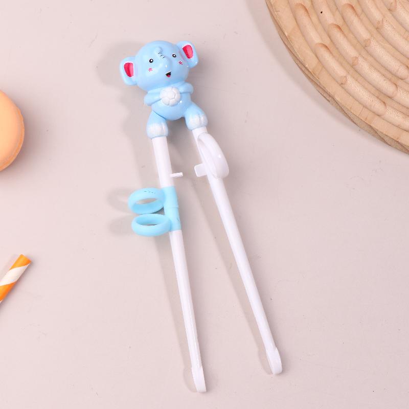 

1 пара детских безопасных обучающих палочек для еды, мультяшная голова животного, детские тренировочные палочки для еды, многоразовая посуда A4