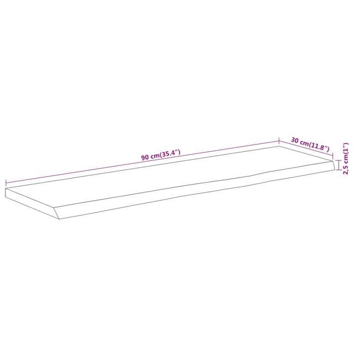VidaXL Wall Shelf, Floating Shelf, Wall Decoration for Office Living Room, Rectangular Solid Acacia Edge 370239