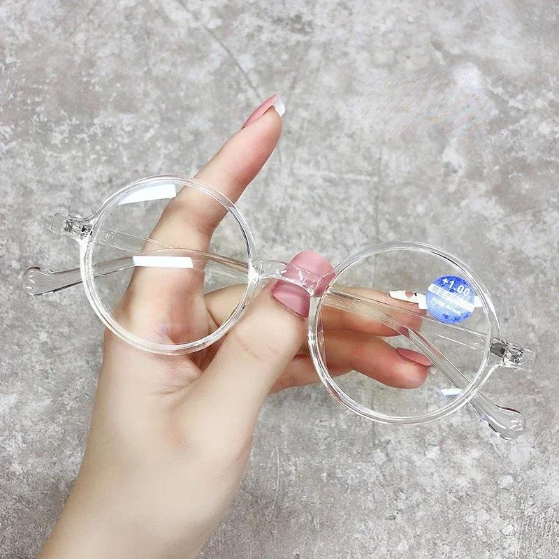 Ladies Retro Transparent Reading Glasses Men Women Small Round Far Sight Presbyopia Trendy New Prescription Glasses 0 To +4.0