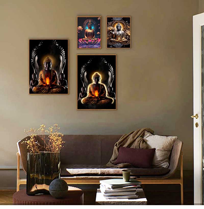 Canvas Pictures Buddhism Posters Wall Decor God Buddha Art Prints Paintings On The