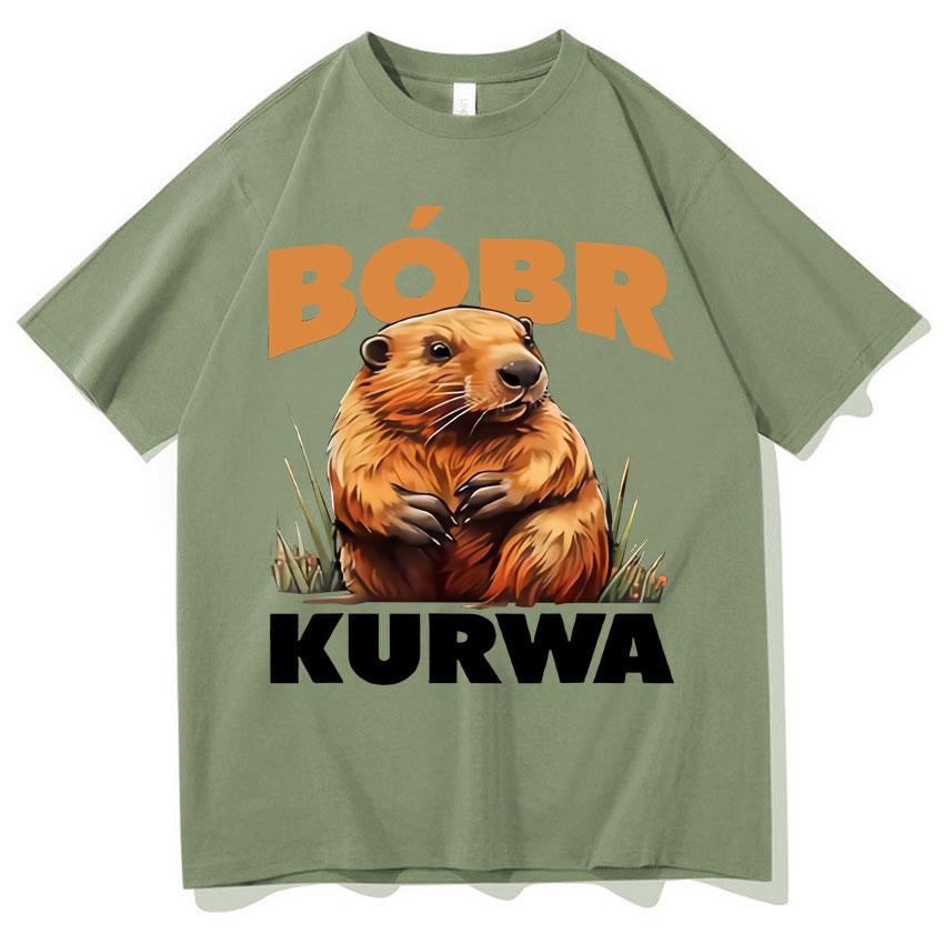 Funny Kurwa Bober Unisexge T Shirt Harajuku Y2k Tees Fashion Unisexs Women Retro Tshirt High Quality Oversized Comfort Clothes Unisex