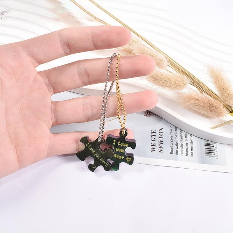 Aromatherapy Tablets Silicone Mold Puzzle Shape Resin Mold Keychain Charm Epoxy Casting Mold Rectangle Tags Molds DIY