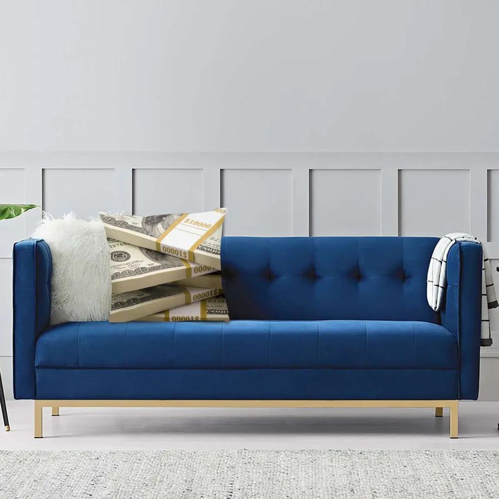 100 Dollar Banknoten Kissenbezug Bedruckter Polyester Kissenbezug Dekor Wurfkissenbezug Zuhause Quadratisch 40*40cm