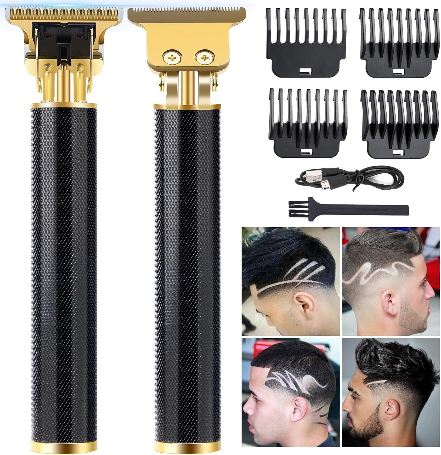 

Professional Beard Trimmer for Men, Hair Clippers with 4 Limit Combs, Cordless Rechargeable with LCD Display, United States