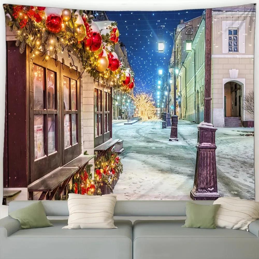 Christmas Sleigh Santa Claus Tapestry Bedroom Living Room Home Christmas Decoration