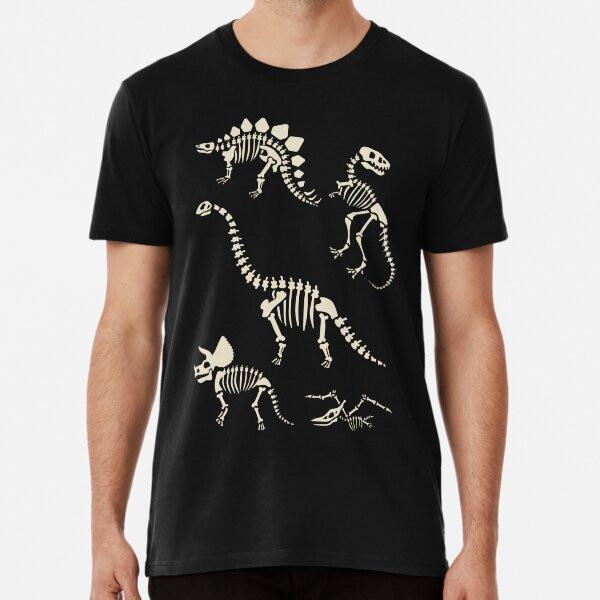 Dinosaur Fossils In Black S To 5XL Made In the AU/USA T-Shirt