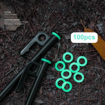 100 Pieces Tent Stake Rings Nail Ground O for Mountaineering Hiking