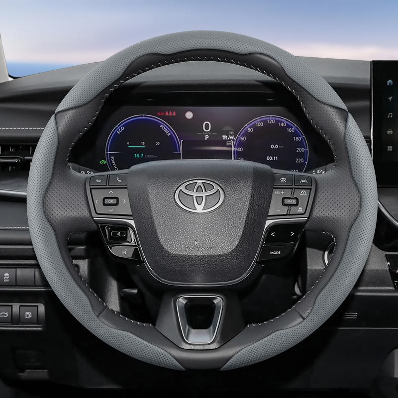 Suitable for Toyota Breathable Hole Leather Steering Wheel Cover Segmented Quick Release Design Non-Slip Durable Chr Yaris Auris Rav4 Corolla Hilu
